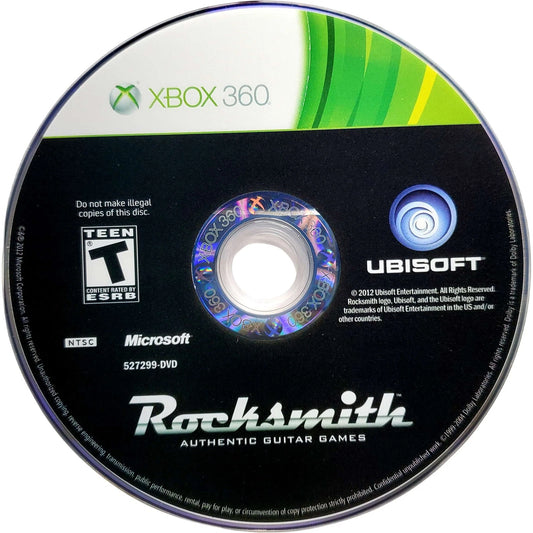 Rocksmith disc for Xbox 360 (X360) music rhythm guitar simulation video game
