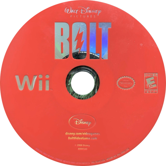 Disney Bolt disc cover art for Nintendo Wii (Wii) video game