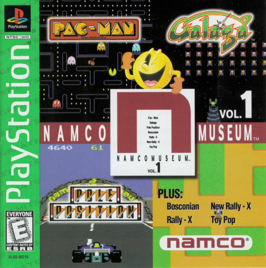 Namco Museum Volume 1 Greatest Hits cover art for PlayStation 1 (PS) video game