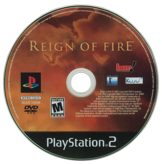 Reign of Fire PS2 PlayStation 2 action shooter dragon combat game retro video game disc