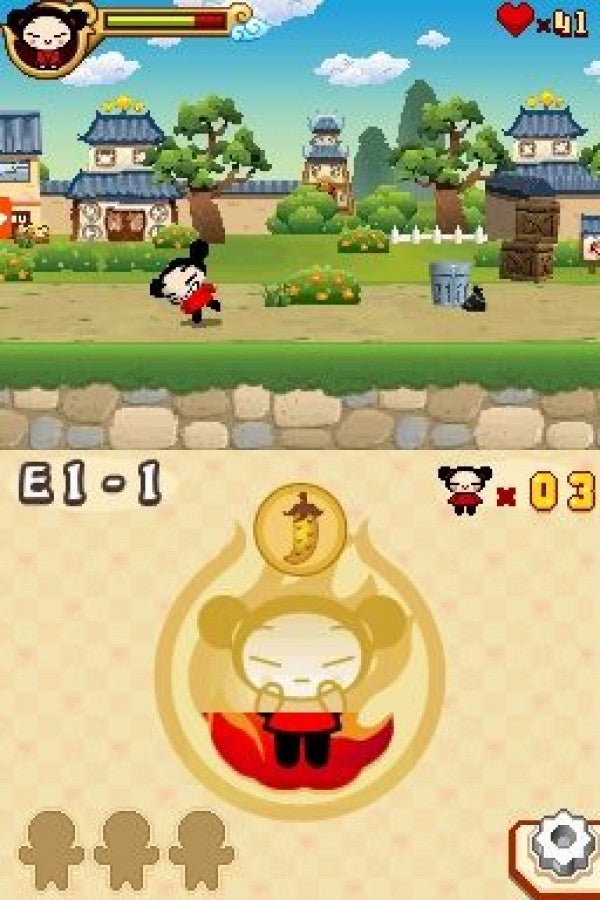Pucca Power Up gameplay for Nintendo DS (DS) cartoon action platforming video game