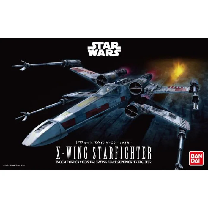 X Wing Starfighter Star Wars 1 72 scale plastic model kit Bandai Hobby buildable rebel alliance spacecraft detailed snap fit display model collectible movie starship vehicle for fans