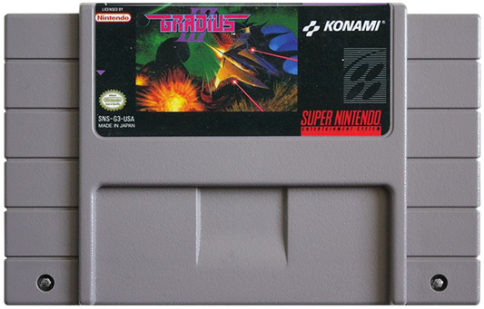 Gradius III cartridge for Super Nintendo Entertainment System (SNES) retro video game