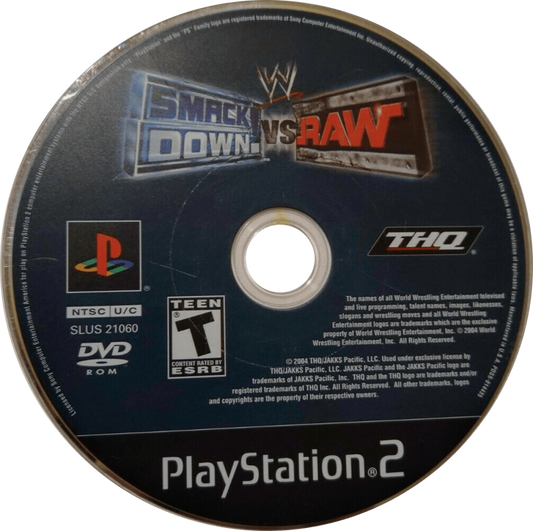 WWE SmackDown vs Raw PlayStation 2 PS2 for wrestling video game fans featuring WWE Superstars intense ring action season mode championship matches create a wrestler multiplayer battles authentic arenas signature moves and collectible gaming appeal game disc