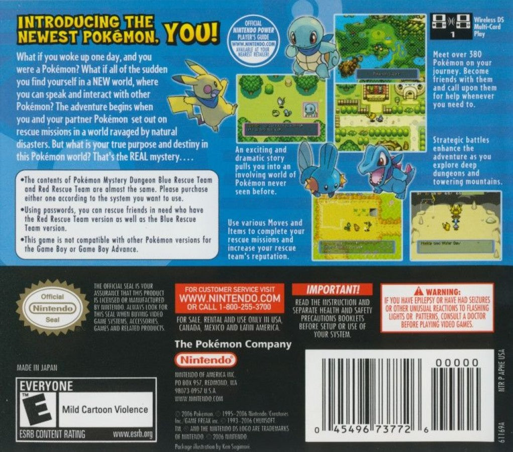 Pokémon Mystery Dungeon: Blue Rescue Team gameplay for Nintendo DS (DS) dungeon-crawling RPG adventure video game