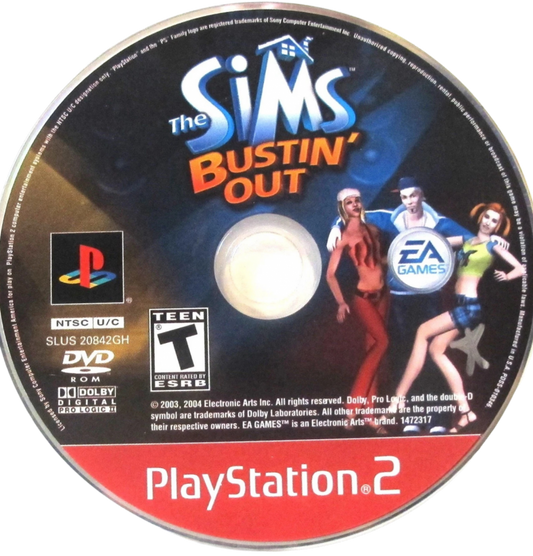 The Sims Bustin Out PS2 PlayStation 2 life simulation game sandbox gameplay character customization social simulation career mode retro video game disc Greatest Hits edition