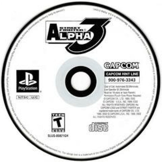 Game disc for 'Street Fighter Alpha 3' by Capcom on a white background
