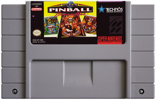 Super Pinball Behind the Mask cartridge for Super Nintendo Entertainment System SNES retro video game