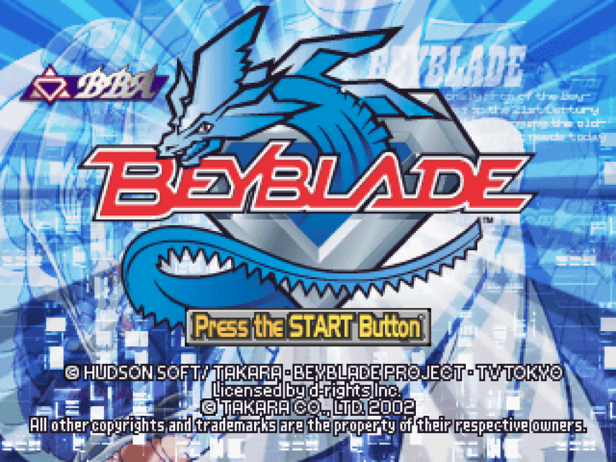 Beyblade: Let It Rip title page for PlayStation 1 (PS1) retro video game