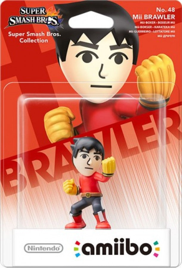 Mii Brawler amiibo Nintendo Switch for video game enthusiasts featuring collectible Nintendo character figure compatible with Super Smash Bros Ultimate and select amiibo supported games unlocking in game features display worthy design and collectible gaming appeal box