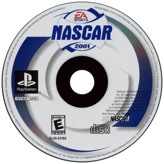 NASCAR 2001 – PlayStation 1 (PS1) retro racing game disc