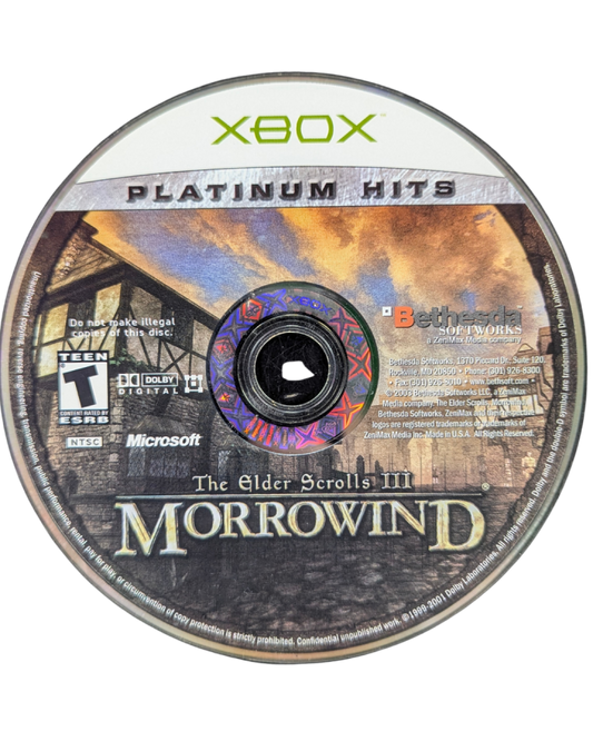 The Elder Scrolls III Morrowind Platinum Hits Xbox open-world fantasy role-playing game RPG disc