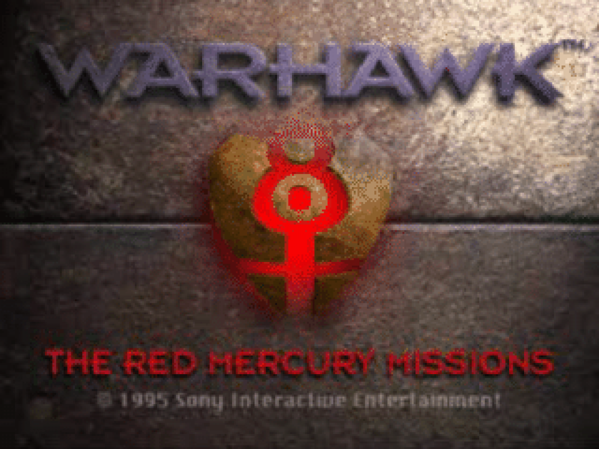 Warhawk title card for PlayStation 1 (PS1) flight combat video game