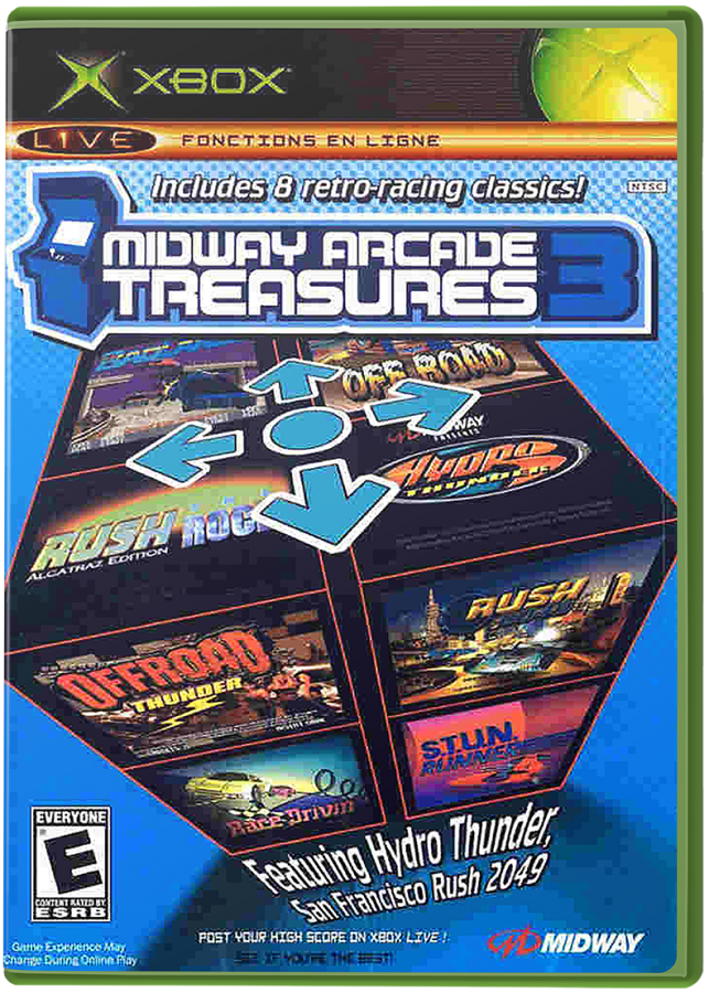 Midway Arcade Treasures 3 for Xbox – Classic racing and arcade game compilation for the original XBOX console