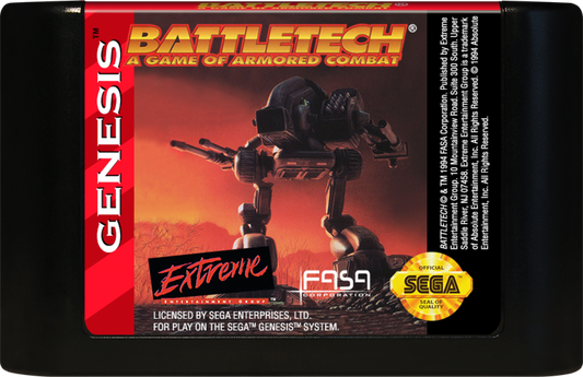 Battletech cartridge for Sega Genesis (GEN) video game