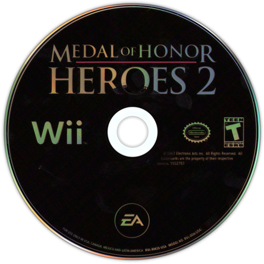 Medal of Honor: Heroes 2 – Nintendo Wii (Wii) World War II first-person shooter action video game disc