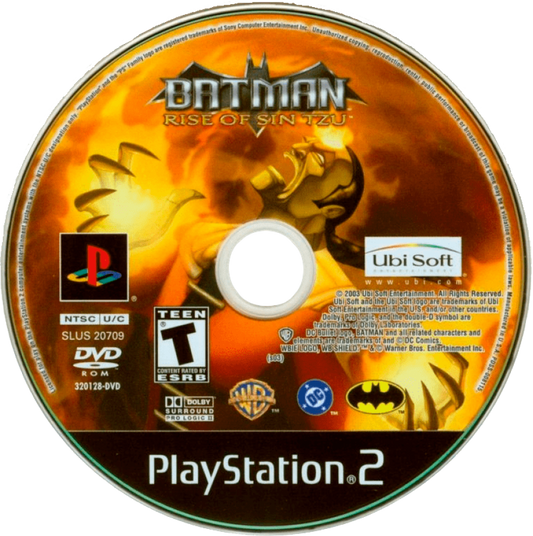 Batman Rise of Sin Tzu PS2 PlayStation 2 beat em up action game retro video game disc