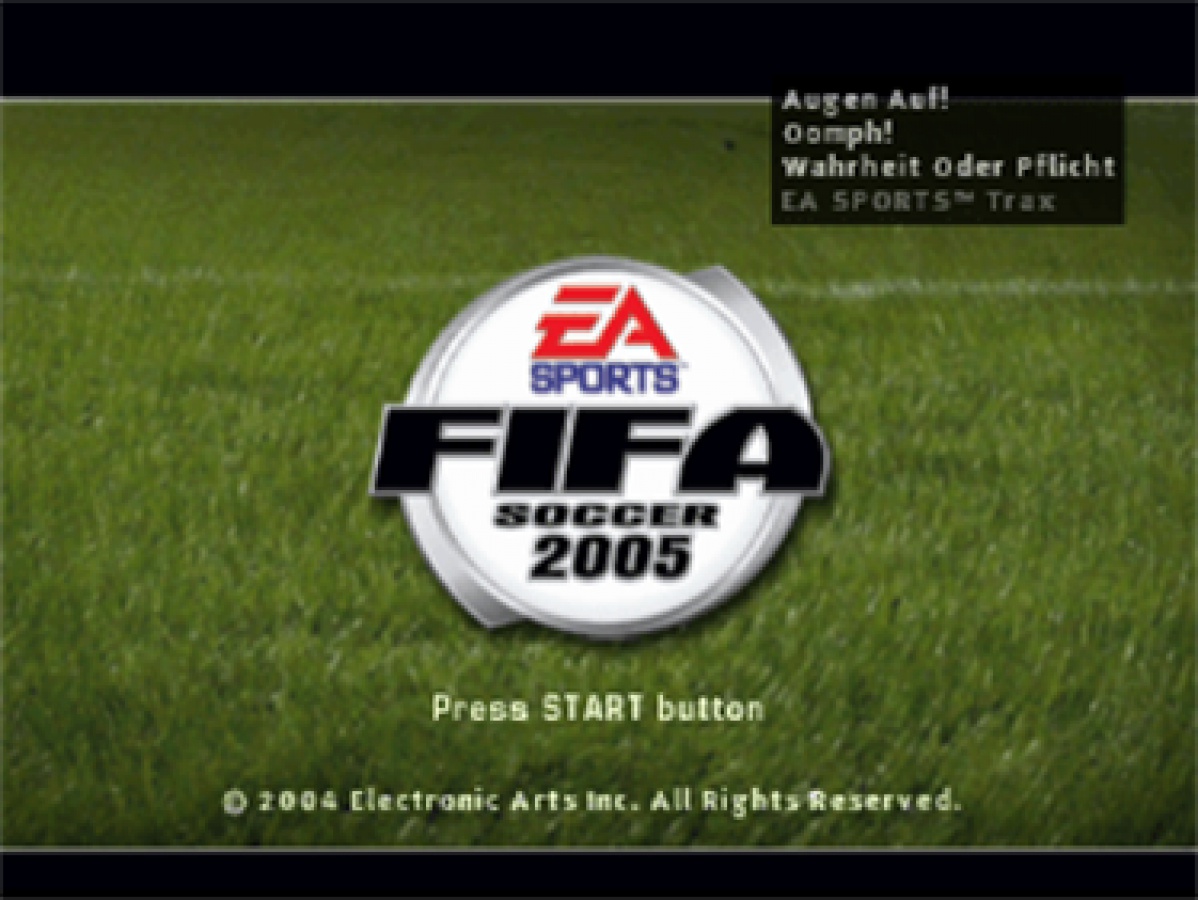 FIFA 2005 titlepage for PlayStation 1 (PS1) retro soccer video game