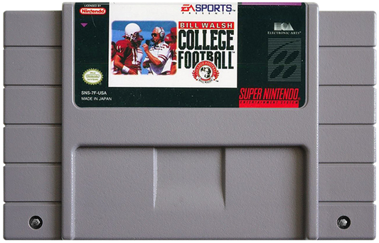 Bill Walsh College Football cartridge for Super Nintendo Entertainment System SNES retro video game