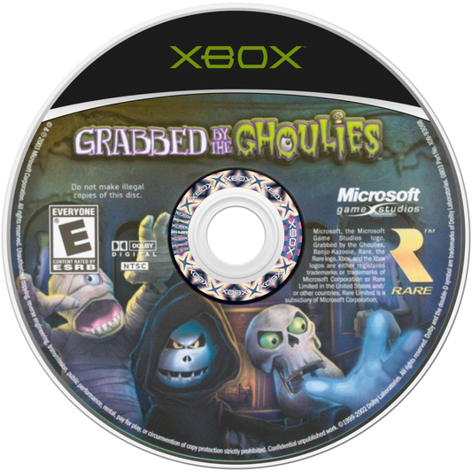 Grabbed by the Ghoulies retro Xbox video game Grabbed by the Ghoulies spooky action adventure beat em up platform style comedy horror game Rare developed console title Xbox release disc