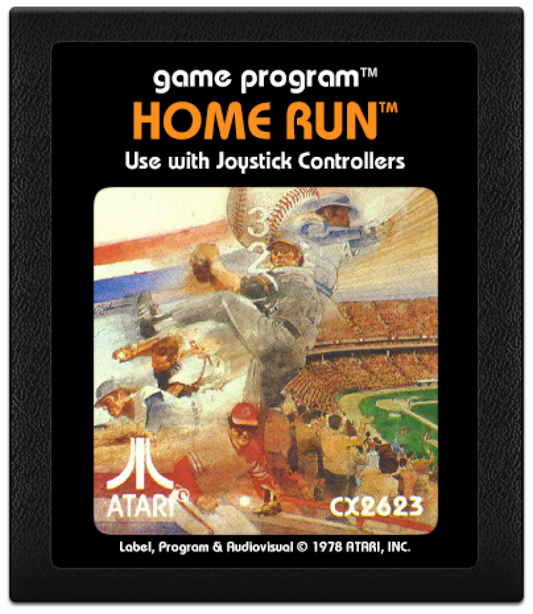 Home Run cartridge art for Atari 2600 (2600) video game