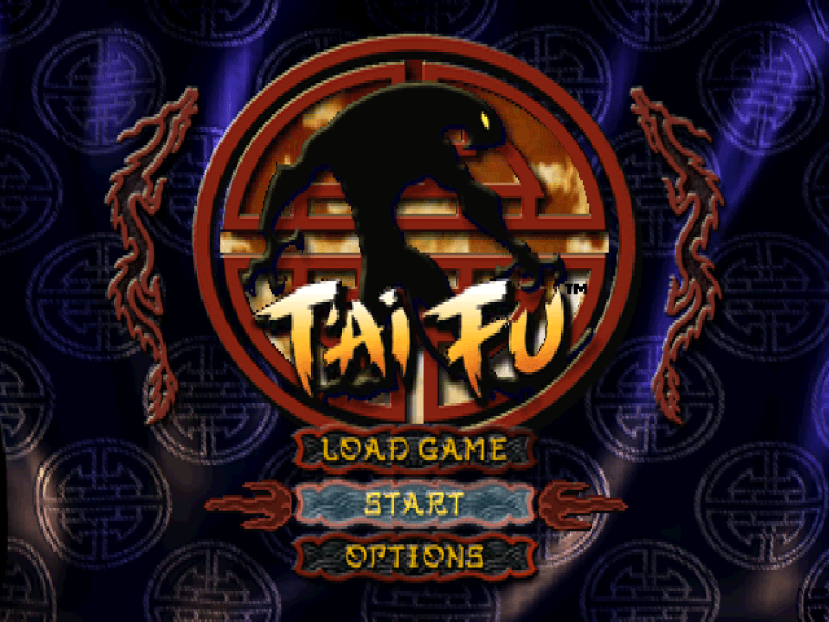 Tai Fu: Wrath of the Tiger start screen for PlayStation 1 (PS1) action-adventure video game
