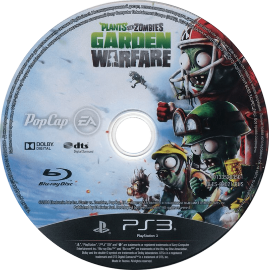 Plants vs Zombies: Garden Warfare disc art for PlayStation 3 (PS3) video game
