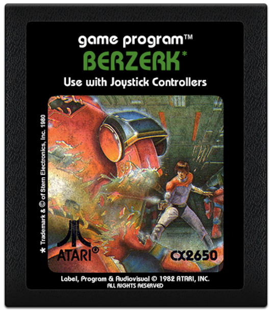 Berzerk cartridge art for Atari 2600 (2600) video game