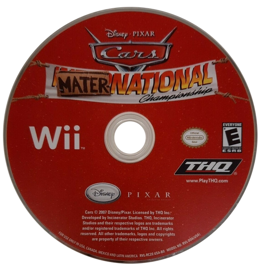 Disney Pixar Cars Mater-National Championship disc cover art for Nintendo Wii (Wii) video game