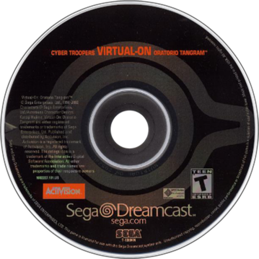 Virtual-On Oratorio Tangram Dreamcast featuring fast-paced mech combat gameplay with futuristic arena battles disc