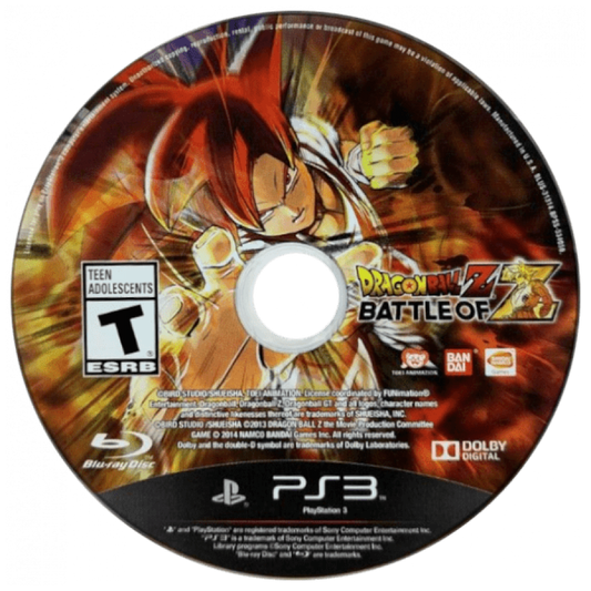 Dragon Ball Z: Battle of Z disc art for PlayStation 3 (PS3) video game