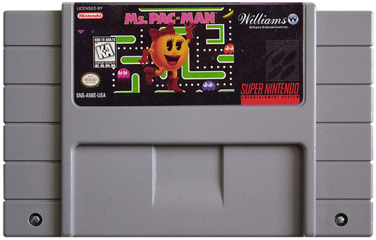 Ms. Pac-Man cartridge for Super Nintendo Entertainment System (SNES) retro video game