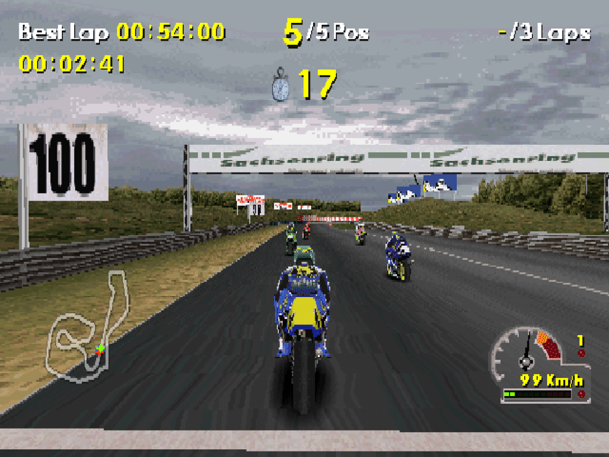 Moto Racer World Tour gameplay for PlayStation 1 (PS1) retro racing video game