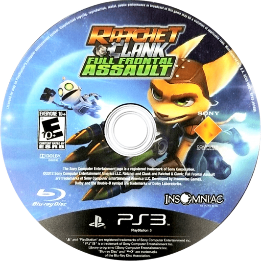Ratchet and Clank Full Frontal Assault disc for PlayStation 3 PS3 video game
