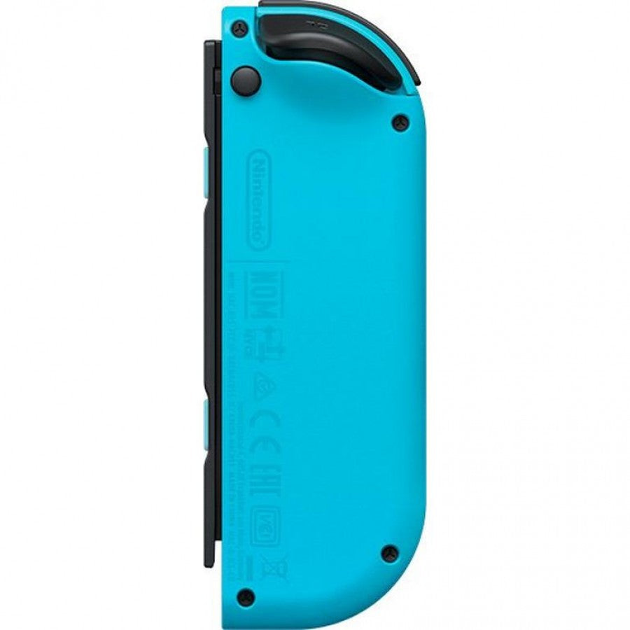Joy Con Neon Blue Official Right Only Nintendo Switch gaming controller featuring official Nintendo Joy Con design neon blue color right controller motion controls analog stick buttons shoulder triggers wireless connectivity and Nintendo Switch gaming accessory collectible hardware appeal