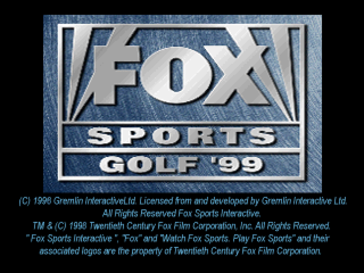 Fox Sports Golf '99 title card for PlayStation 1 (PS1) retro golf video game