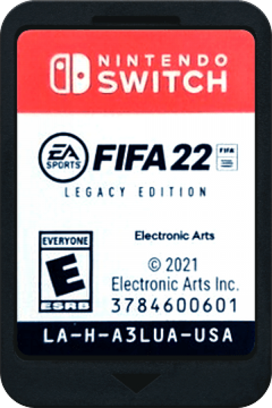 FIFA 22 Legacy Edition Nintendo Switch NS video game featuring soccer football sports gameplay international teams professional players competitive matches career mode tournaments skill moves goal scoring and classic FIFA gameplay Nintendo Switch gaming video game collection collectible gaming appeal cartridge art