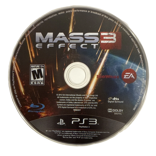 Mass Effect 3 disc art for PlayStation 3 (PS3) video game