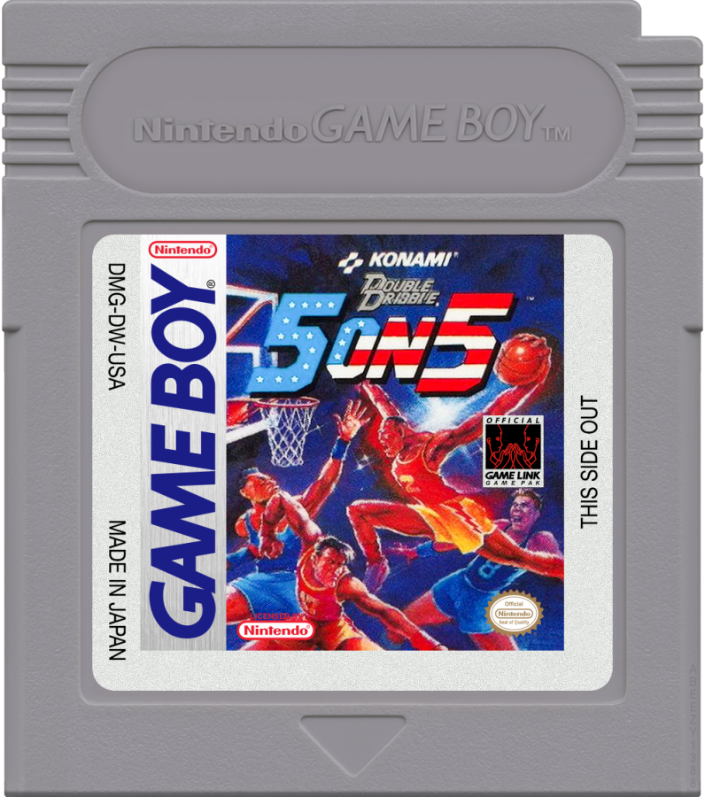 Double Dribble 5 on 5 cartridge art for Game Boy (GB) video game