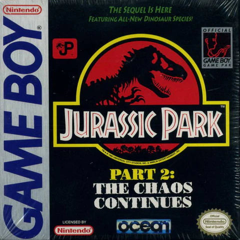 Jurassic Park 2: The Chaos Continues cover art for Game Boy (GB) video game