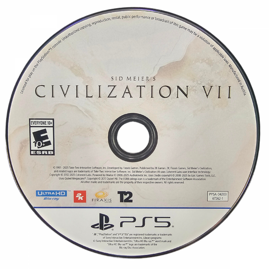 Sid Meier's Civilization VII PlayStation 5 PS5 for turn based strategy video game fans featuring empire building world exploration city development diplomacy technological advancement cultural progression military strategy resource management historical leaders and immersive civilization gameplay collectible gaming appeal disc