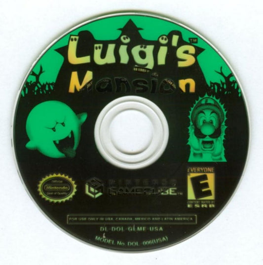 Luigi's Mansion disc for GameCube (GC) action-adventure horror video game