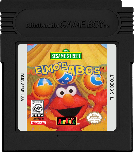 Sesame Street Elmo's ABCs cartridge for Game Boy Color (GBC) video game