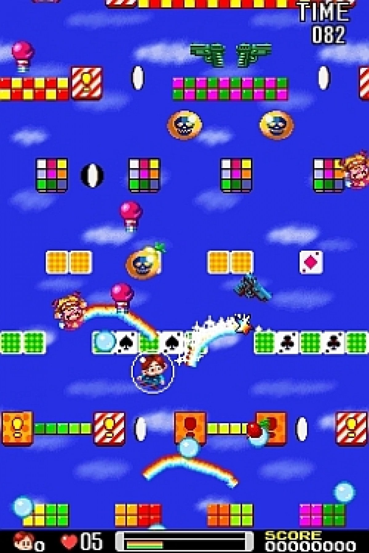 Nintendo DS gameplay for 'Rainbow Islands Revolution'