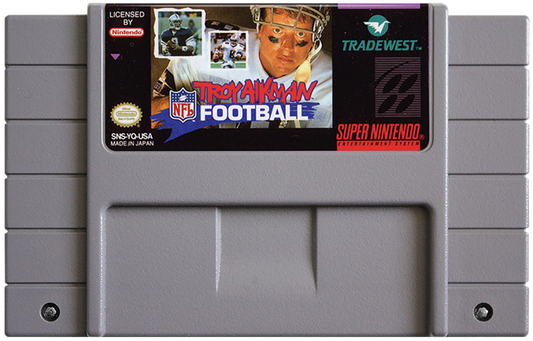 Troy Aikman NFL Football cartridge for Super Nintendo Entertainment System SNES retro video game