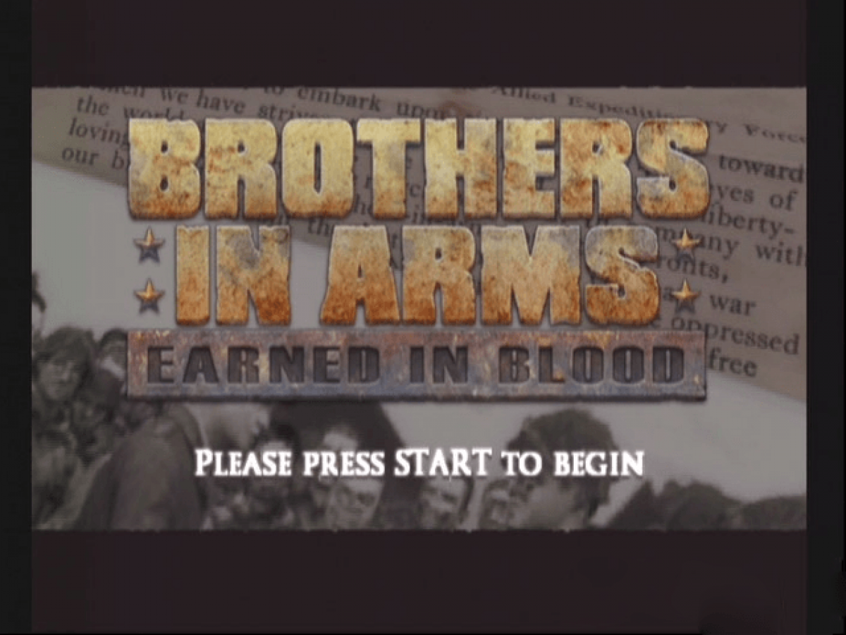 Brothers in Arms: Earned in Blood title screen art for Xbox (XBOX) video game