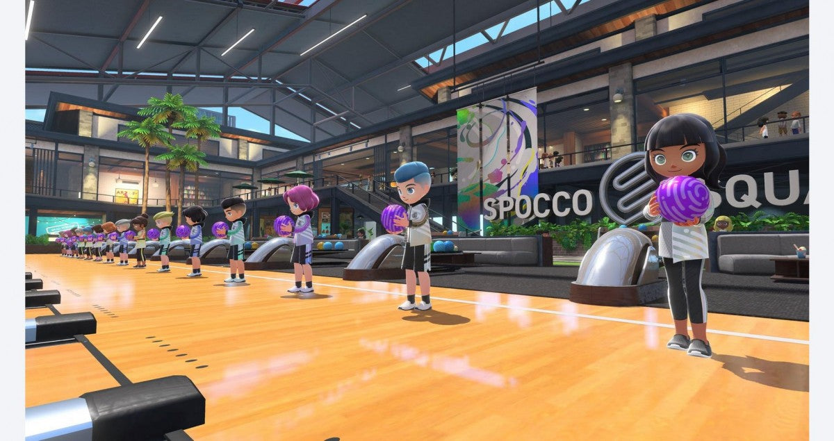 Nintendo Switch Sports with leg strap gameplay image for Nintendo Switch NS video game