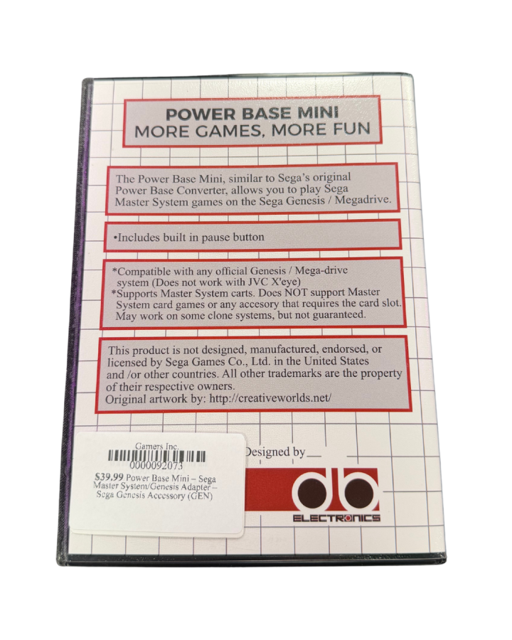 Power Base Mini Sega Master System Genesis Adapter accessory