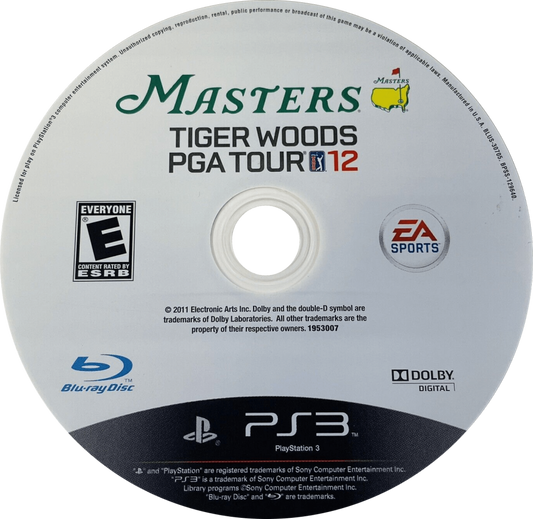 Tiger Woods PGA Tour 12: The Masters disc for PlayStation 3 (PS3) video game