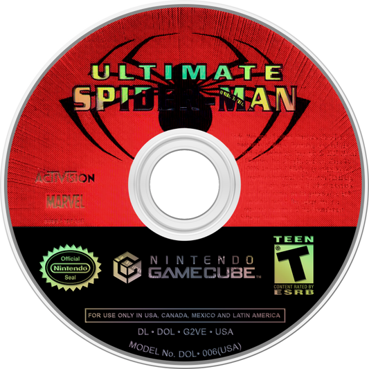 Ultimate Spider-Man disc for Nintendo GameCube (GC) superhero action adventure video game